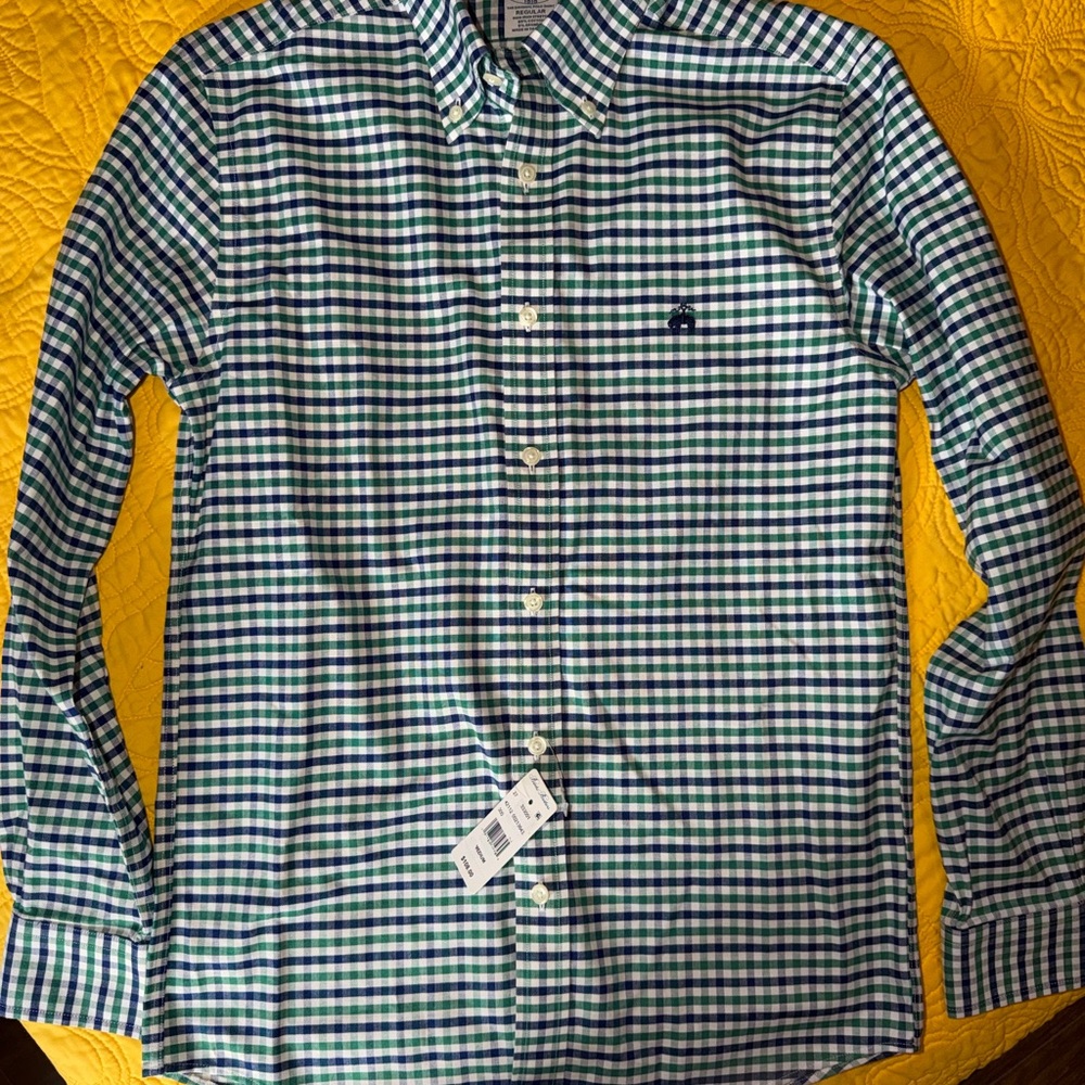 Brooks Brothers Blue and Green Plaid Shirt